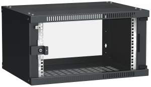 Шкаф настенный  6U Г450 стекло черный LWE ITK