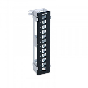 Патч-панель модульная настенная 12*Keystone c подставкой Hyperline