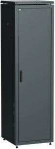Шкаф напольный 19" 38U Ш600*Г600 металлическая передняя дверь черный ITK LINEA N