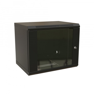 Шкаф настенный 12U Г600 стекло чёрный WRline