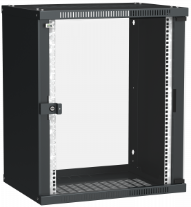 Шкаф настенный 15U Г450 cтекло черный LWE ITK