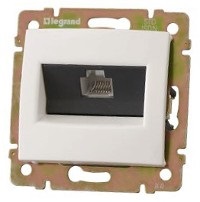 Модуль розетки 1xRJ45, Кат.5е, с захватами, UTP, белый, Valena