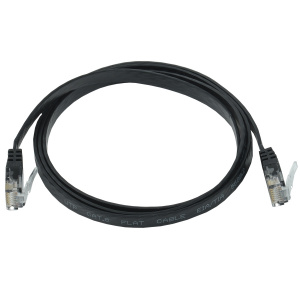 Патч-корд UTP RJ-45 Cat.6 2м плоский черный ITK