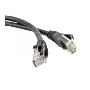 Патч-корд UTP RJ-45 Cat.5e 1м черный LSZH Hyperline