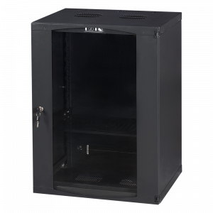 Шкаф настенный  9U Г450 стекло чёрный Lanmaster