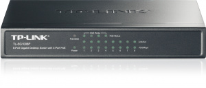Коммутатор 8x10/100/1000T (4xPoE, бюджет PoE: 53 Вт), Desktop, TL-SG1008P, TP-Link