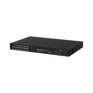 Коммутатор  16x100 PoE 2x1000 комбо DH-PFS3218-16ET-135 Dahua