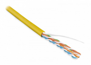 Кабель UTP  4 пары Cat.5е внутр. 305м жёлтый Hyperline