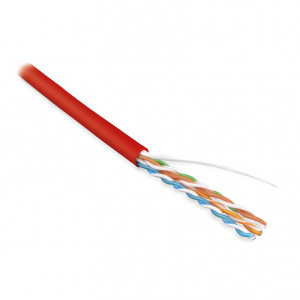 Кабель UTP  4 пары Cat.5е внутр. (по метрам) красный Hyperline