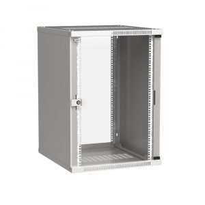 Шкаф настенный 18U Г650 cтекло серый LWE ITK