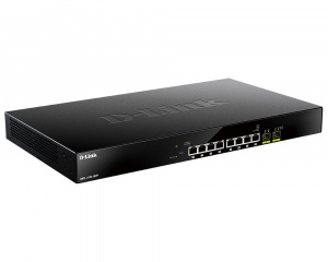 Коммутатор PoE управляемый L2 гигабитный 8*100/1000/2,5G_RJ45 2*10G_SFP+ 8*PoE D-Link