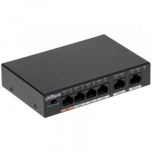 Коммутатор  6x10/100TX, 4хPoE 802.3af/at (бюджет PoE: 60 Вт), DH-PFS3006-4ET-60, Dahua