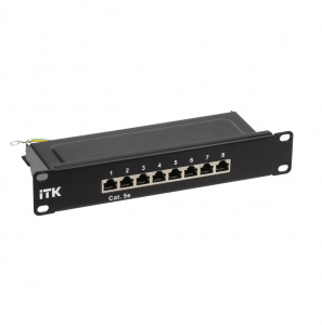 Патч-панель  10" экран. на 8 портов RJ-45 кат.5E ITK