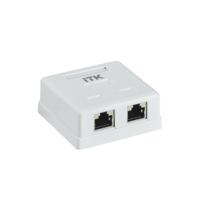 Розетка инф. 2*RJ-45 cat.5e экран. ITK