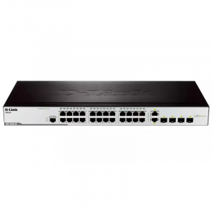 Коммутатор управлемый L2 24*10/100_RJ45 2*100/1000_комбо 2*100/1000_SFP D-Link