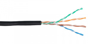 Кабель UTP  4 пары Cat.5е внешний 305м чёрный NETLAN