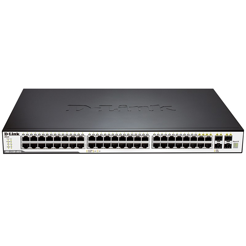 Коммутатор упр. L3 44x100/1000T + 4x1000T/SFP + 2xCX4(10G) DGS-3120-48TC  D-Link