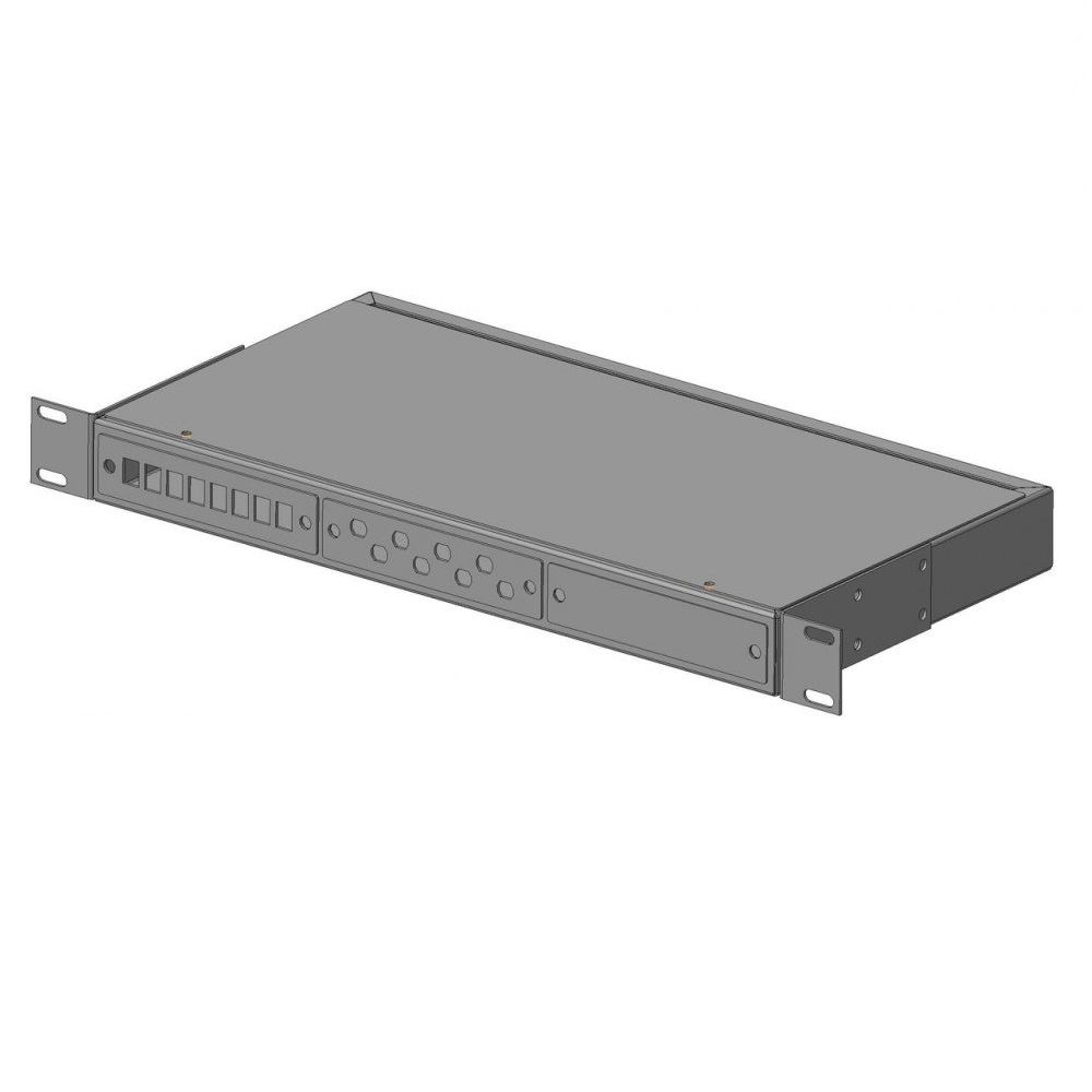 Бокс оптический 19" универсальный, от 8 до 24 портов, черный, Hyperline