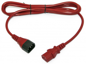 Кабель питания монитор-комп (С13 - С14) 0,5 м красный Hyperline