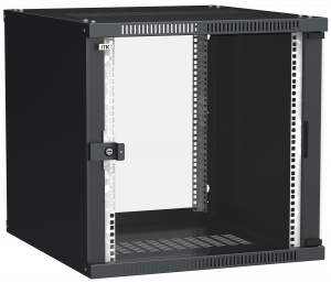 Шкаф настенный  9U Г600 стекло черный LWE ITK