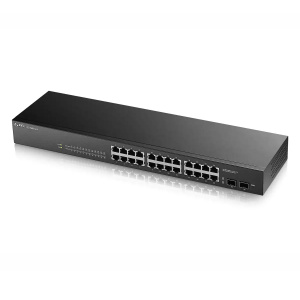 Коммутатор упр. Smart, 22x10/100/1000T, 2x1000/SFP, GS1900-24, Zyxel