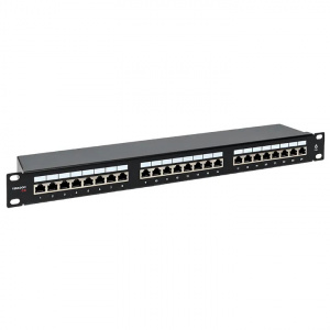 Патч-панель экран. 1U 24*RJ-45 Cat.6 EKF