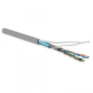 Кабель FTP  4 пары Cat.5е внутр.  многожильный LSZH 100 м серый Hyperline