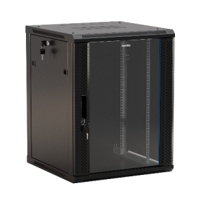 Шкаф настенный  9U Г450 стекло чёрный Hyperline
