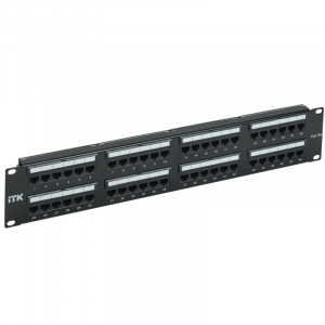 Патч-панель 2U 48*RJ-45 Cat.5e слайд лейбл ITK