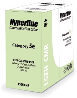 Кабель FTP  4 пары Cat.5е внутр. LSZH 305 м серый Hyperline