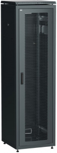 Шкаф напольный 19" 47U Ш600*Г800 перфорированная передняя и задняя дверь черный ITK LINEA N