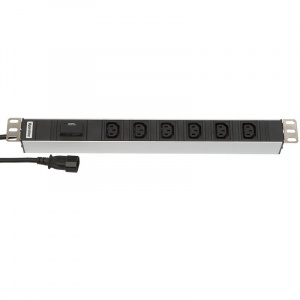 Блок розеток 6*C13 шнур C14 2.5м c вилкой Hyperline
