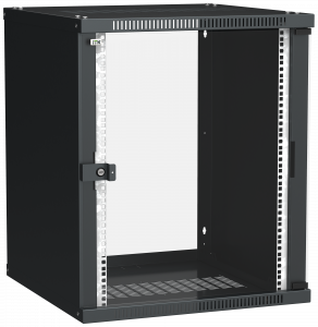 Шкаф настенный 15U Г600 cтекло черный LWE ITK