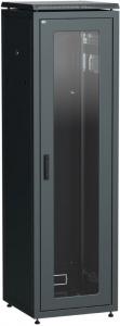 Шкаф напольный 19" 42U Ш600*Г800 стеклянная передняя дверь черный ITK LINEA N