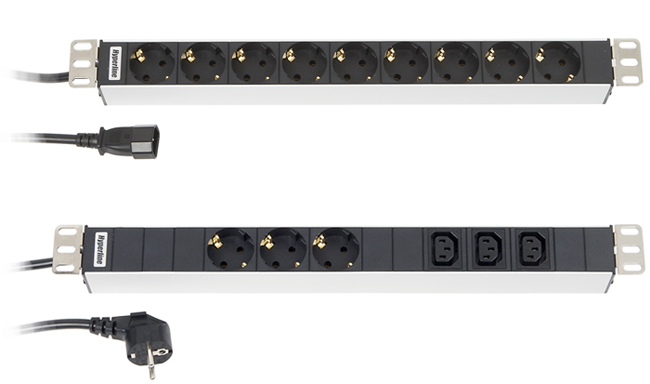 Блок розеток 10" 4*Евро шнур C14 1,8м уст. размер 236 мм Hyperline