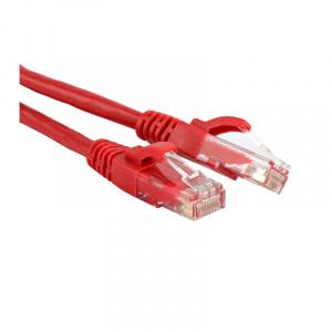 Патч-корд UTP RJ-45 Cat.5e 0,5м красный LSZH Hyperline