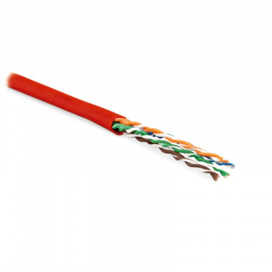 Кабель UTP  4 пары Cat.5е внутр. многожильный LSZH 100м красный Hyperline