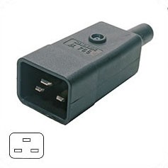 Разъем IEC320 C20 (папа), 220В, 16A, Hyperline