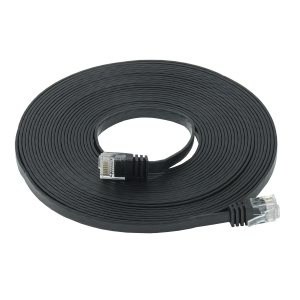 Патч-корд UTP RJ-45 Cat.6 7м плоский черный ITK