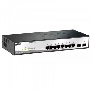Коммутатор управляемый гигабитный 8*10/100/1000_RJ45 2*SFP D-Link