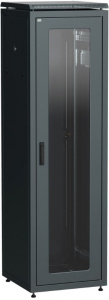 Шкаф напольный 19" 47U Ш600*Г800 стеклянная передняя дверь задняя металлическая черный ITK LINEA N