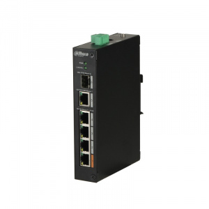 Коммутатор  4x10/100TX PoE 802.3af/at (бюджет PoE: 60 Вт) 1x1000T/SFP PFS3106-4ET-60 Dahua