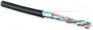Кабель FTP  4 пары Cat.5е внешний 100м чёрный Hyperline