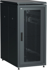 Шкаф напольный 19" 24U Ш600*Г1000 перфорированная передняя дверь черный ITK LINEA N