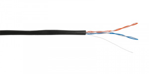 Кабель UTP  2 пары Cat.5 внешний 305м чёрный NETLAN
