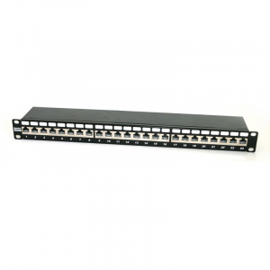 Патч-панель экран. 1U 24*RJ-45 Cat.6A Hyperline