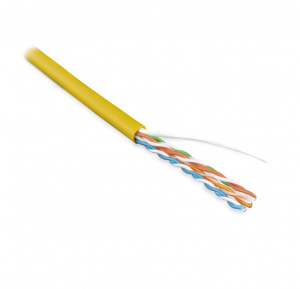 Кабель UTP  4 пары Cat.5е внутр. LSZH 305м желтый Hyperline