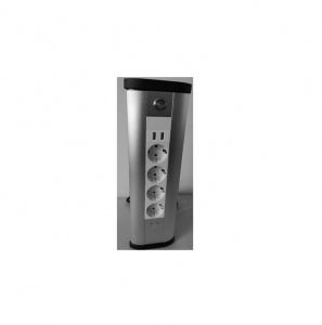 Блок розеточный управляемый (WI-FI), 4х2К+З, 2-USB (45х45), алюминий SPL