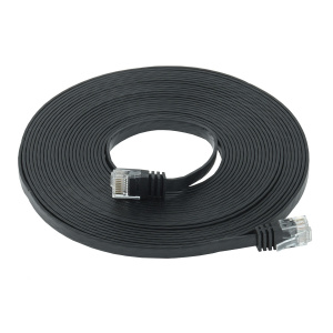 Патч-корд UTP RJ-45 Cat.6, 10м плоский черный ITK