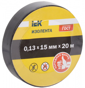Изолента 19 мм х 20м черная IEK